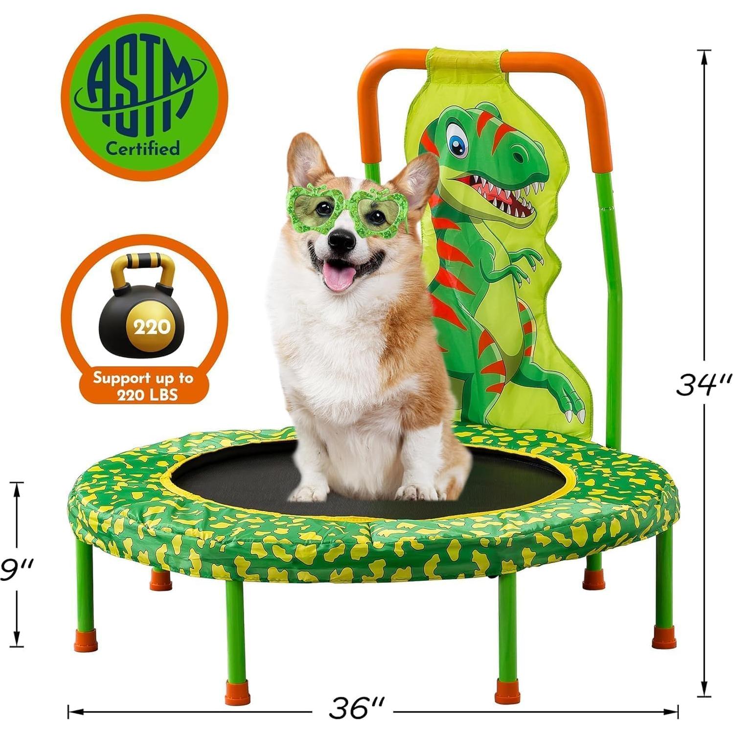 Trampolín Pvillez 91 cm para Niños con Barra de Manejo