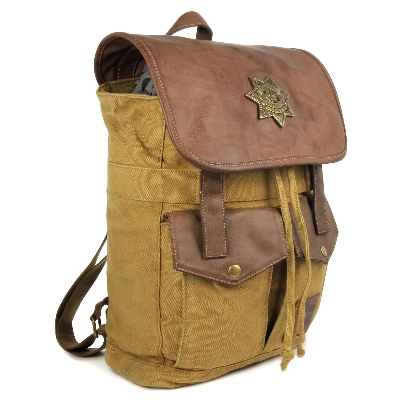 Mochila The Walking Dead Sheriff Rick - Cuero Sintético Marrón