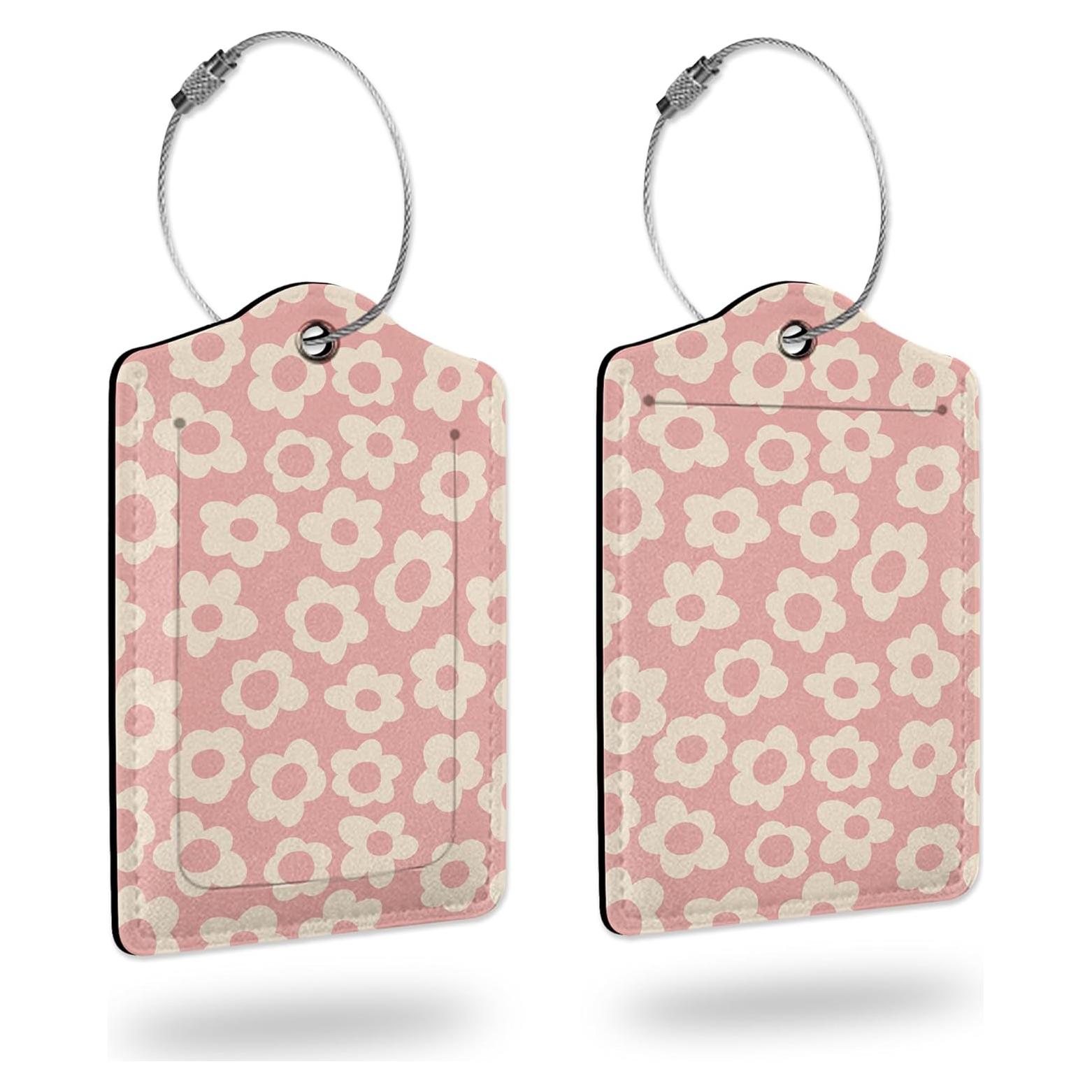 Etiquetas de Equipaje Smoaffly 2 Pack Flor Abstracta Rosa