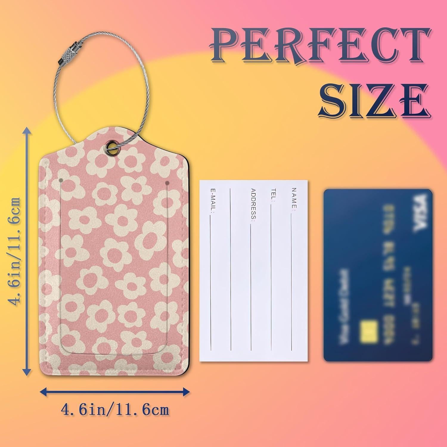 Etiquetas de Equipaje Smoaffly 2 Pack Flor Abstracta Rosa