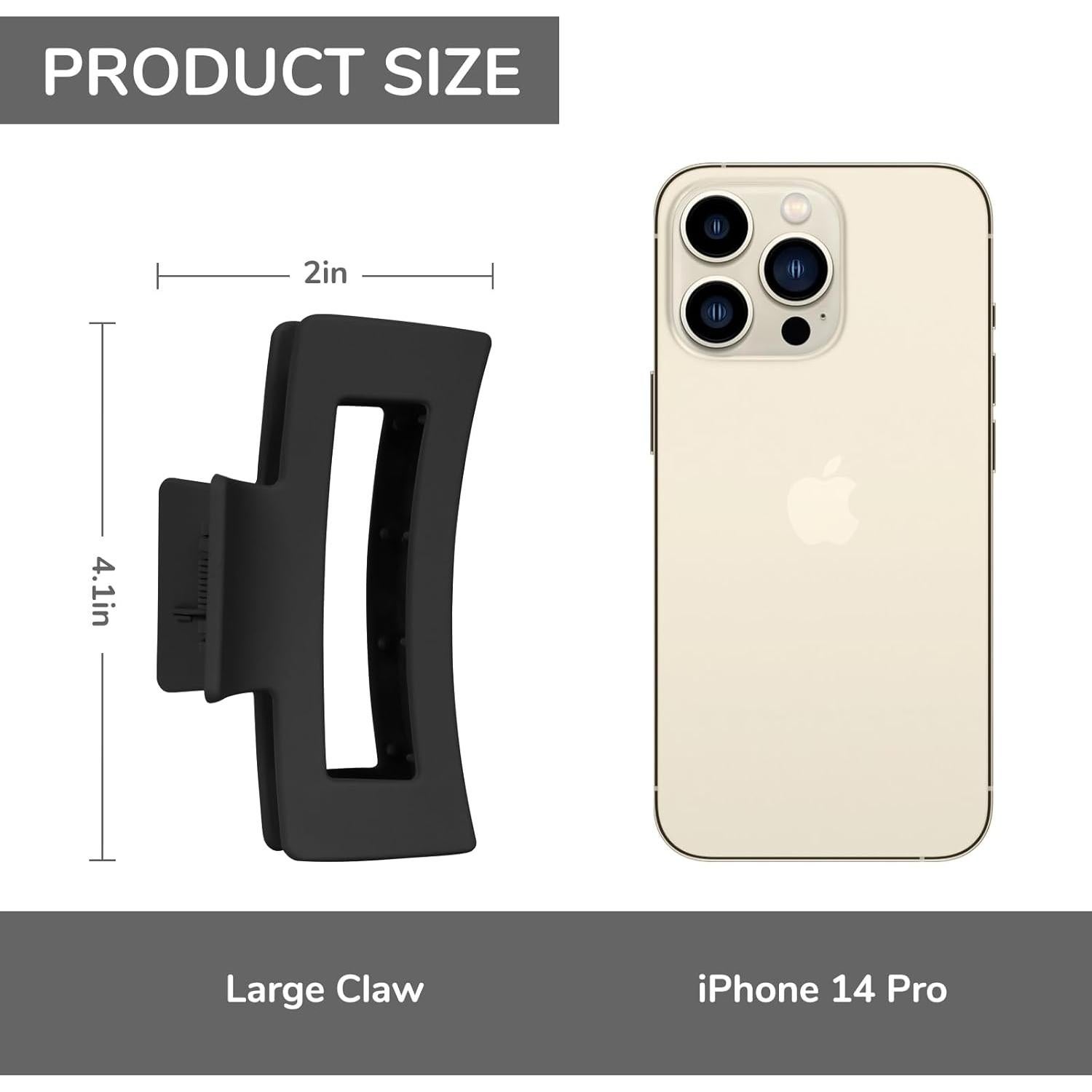 Paquete de 12 Clips de Garra Vigorpace Negros para Cabello