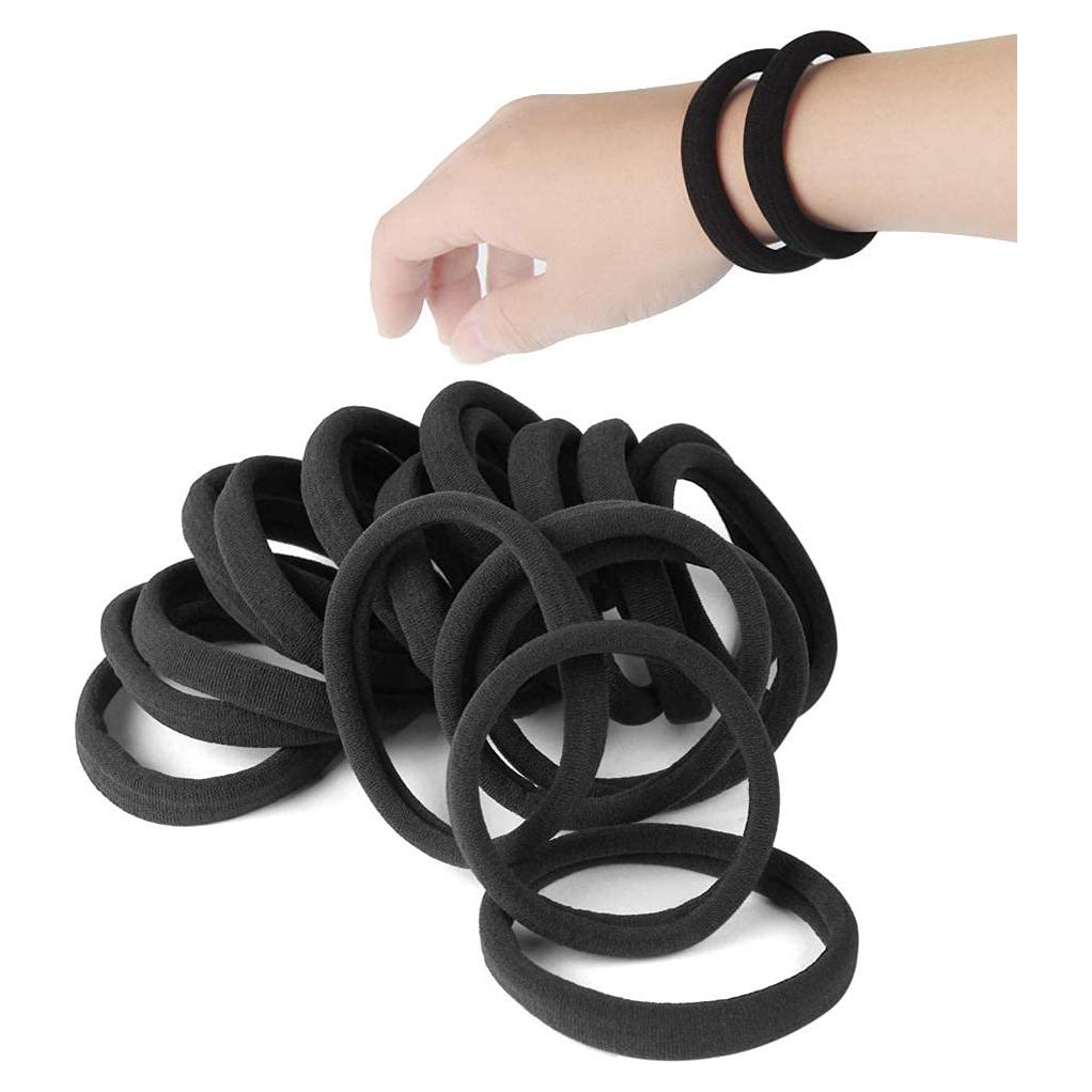 20 Bandas de Cabello Negras GOSIKUKA para Cabello Grueso