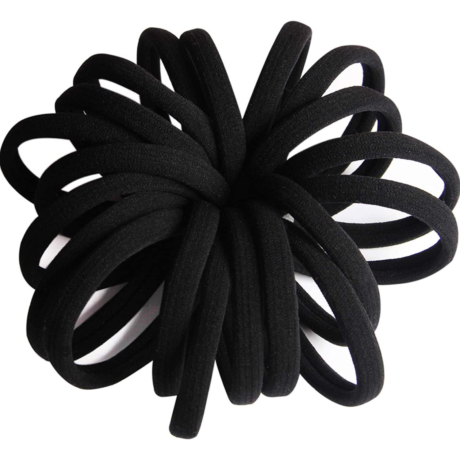 20 Bandas de Cabello Negras GOSIKUKA para Cabello Grueso