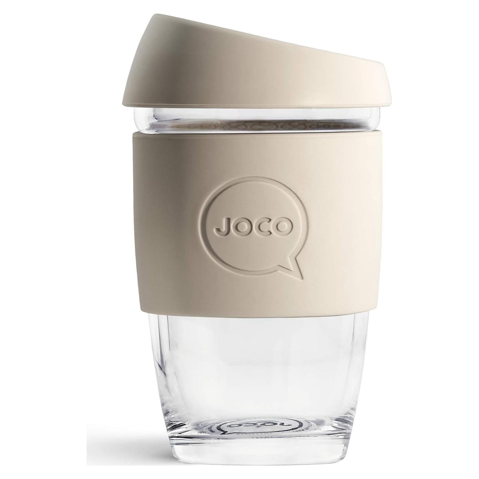 Taza Reutilizable JOCO 6oz Vidrio Borosilicato Arenisca