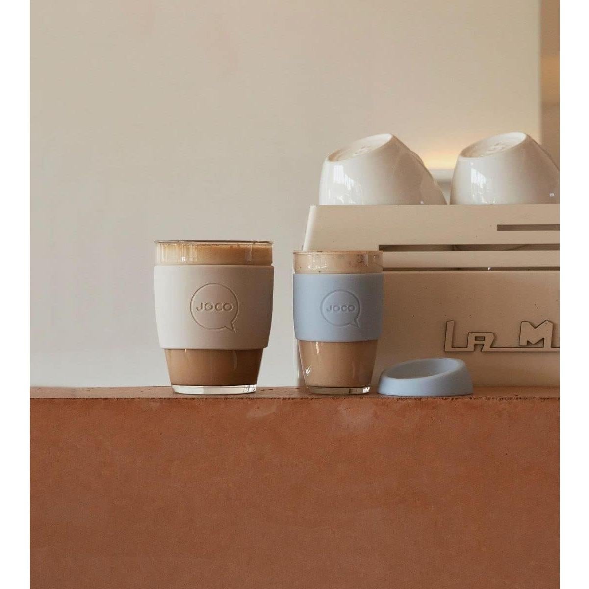 Taza Reutilizable JOCO 6oz Vidrio Borosilicato Arenisca