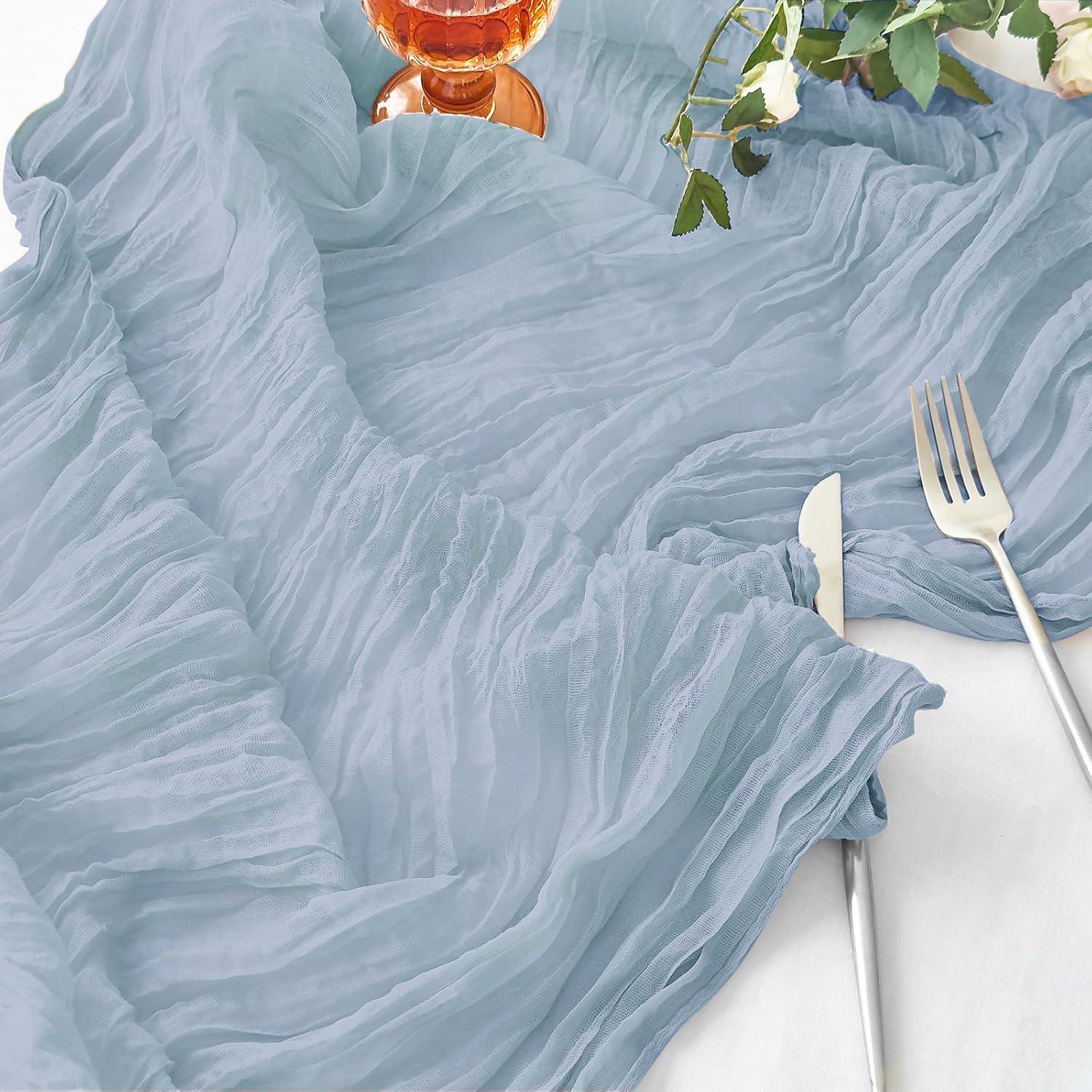 Cubre Mesa de Gasa IVAPUPU 3.05m Azul Polvoriento Decoración