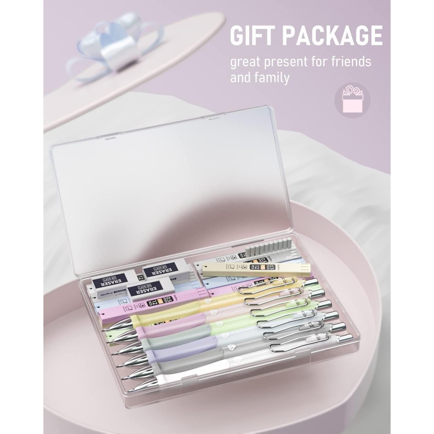 Conjunto de Lápices Mecánicos Nicpro Pastel 0.5 mm 6 Piezas