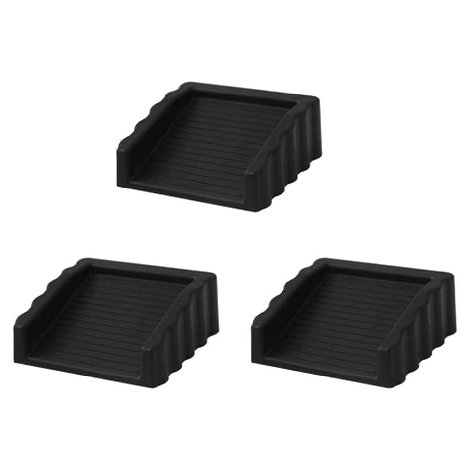 Paquete de 3 cuñas para puerta Dixiao - Goma negra antideslizante