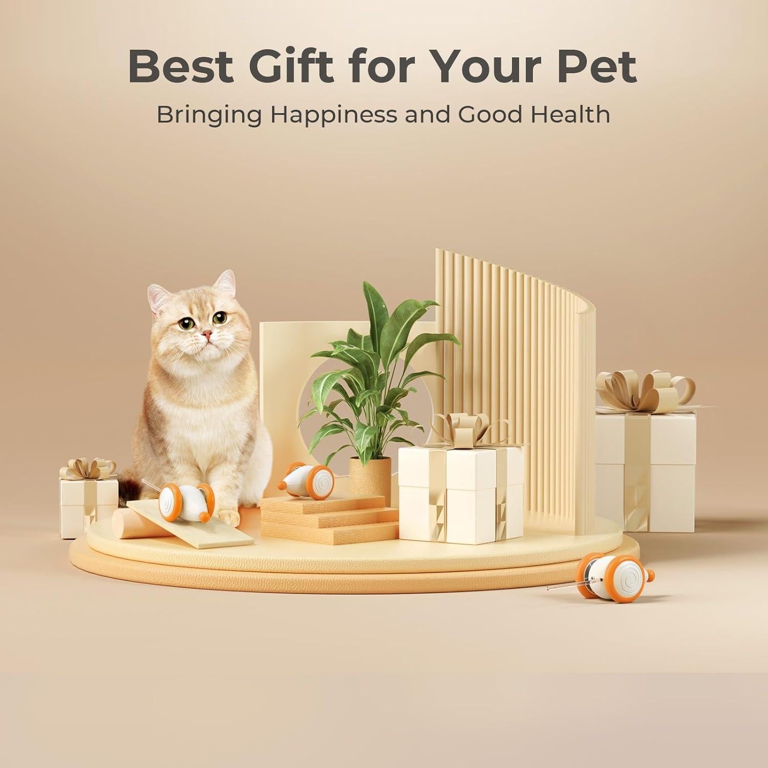 Juguete Interactivo para Gatos Cheerble Malvado Amarillo