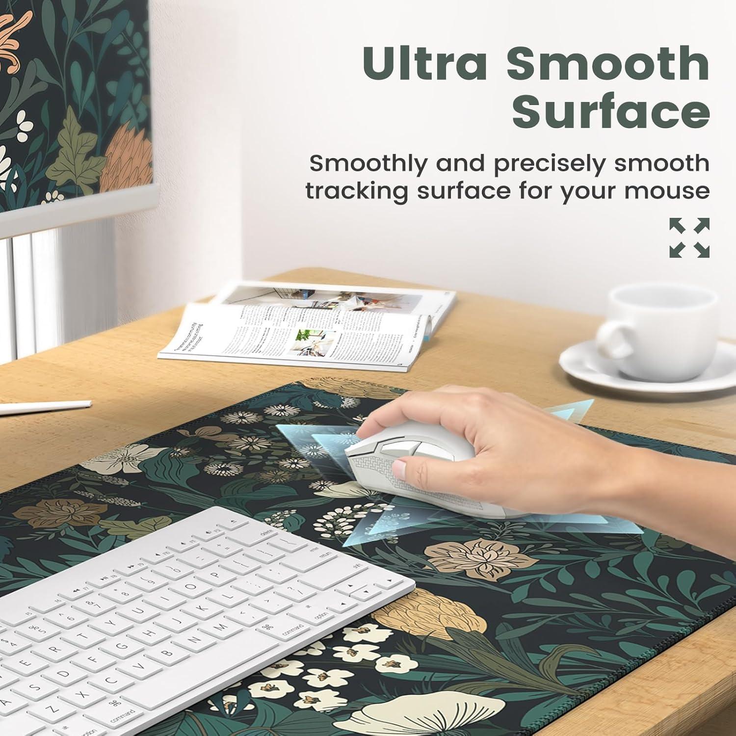 Alfombrilla de Escritorio Ergonómica iCasso Floral 90x40cm