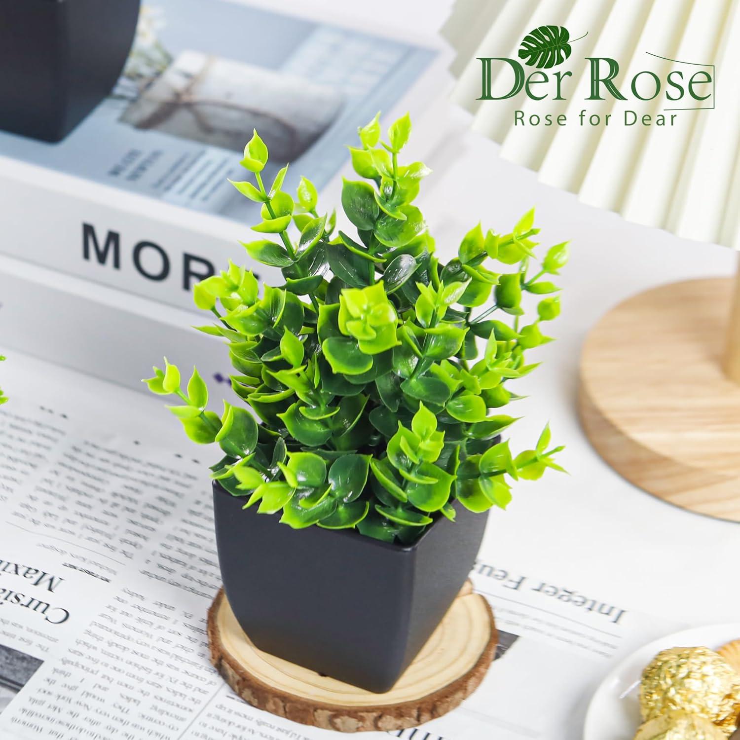 4 Plantas Falsas Negras Der Rose para Decoración de Hogar y Oficina