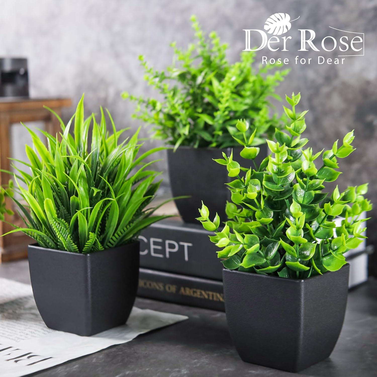 4 Plantas Falsas Negras Der Rose para Decoración de Hogar y Oficina