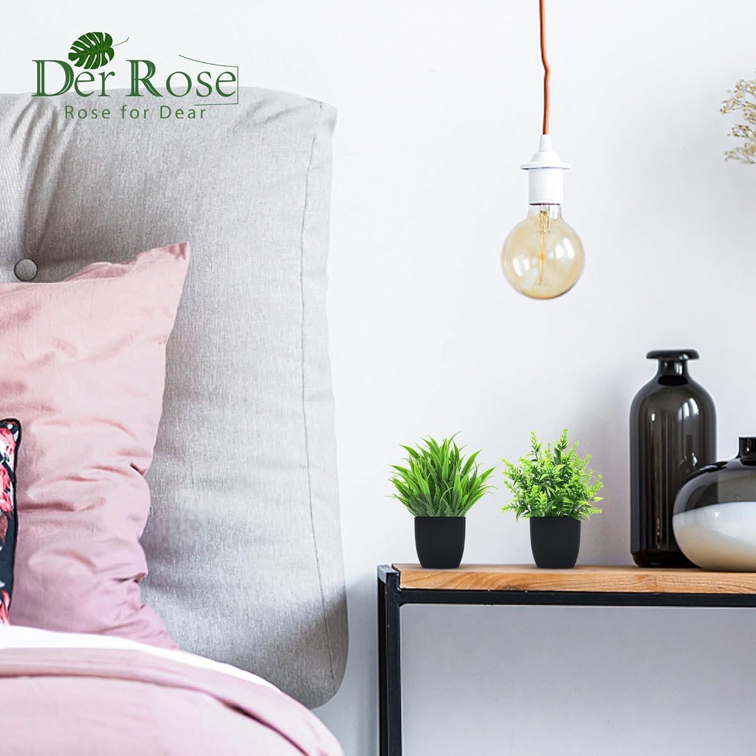 4 Plantas Falsas Negras Der Rose para Decoración de Hogar y Oficina