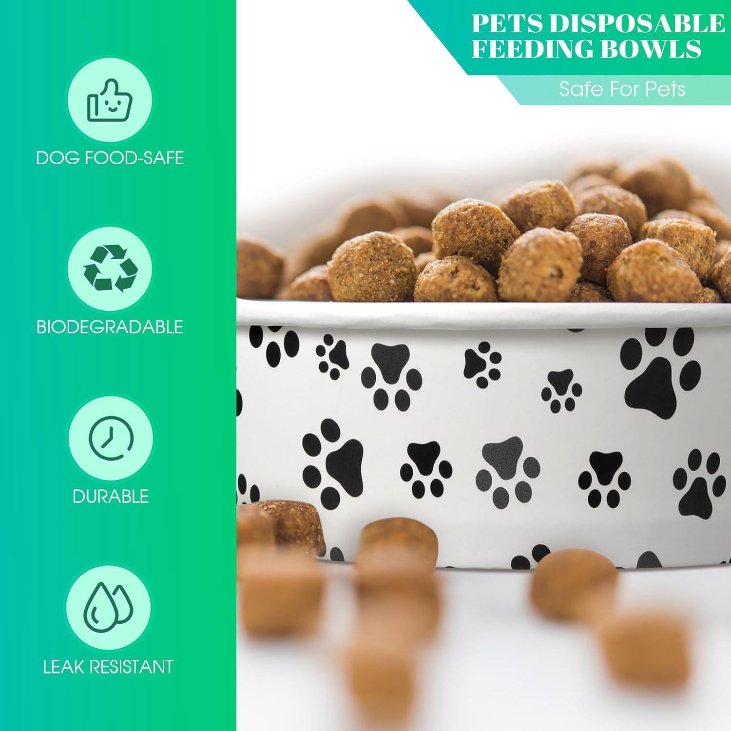 30 Cuencos Desechables para Perros y Gatos 350 ml Potchen