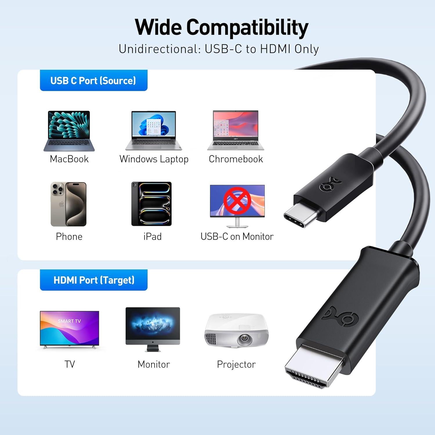Cable USB-C a HDMI 1m Cable Matters 4K 60Hz Compatible