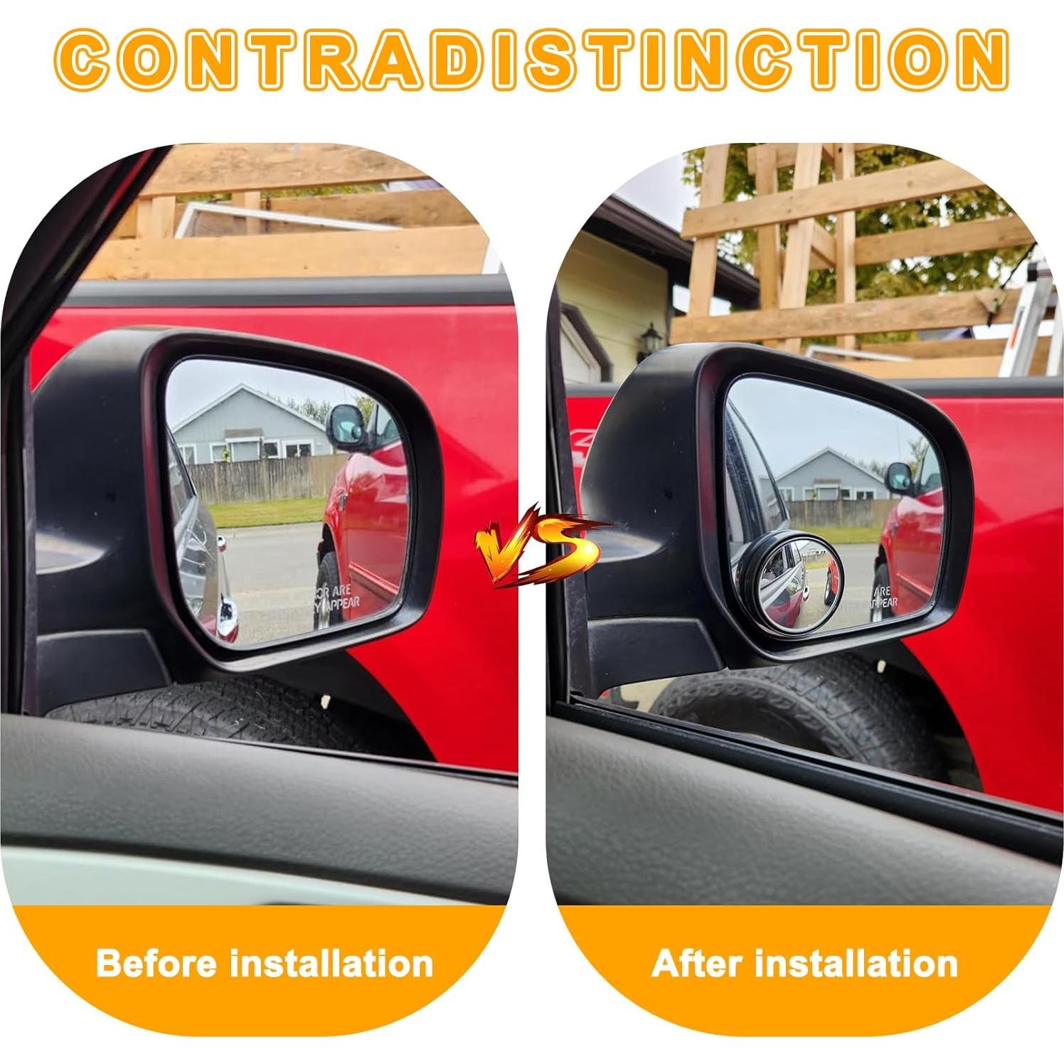 Espejo Convexo Redondo PSLER 5.1 cm con Marco para Coche