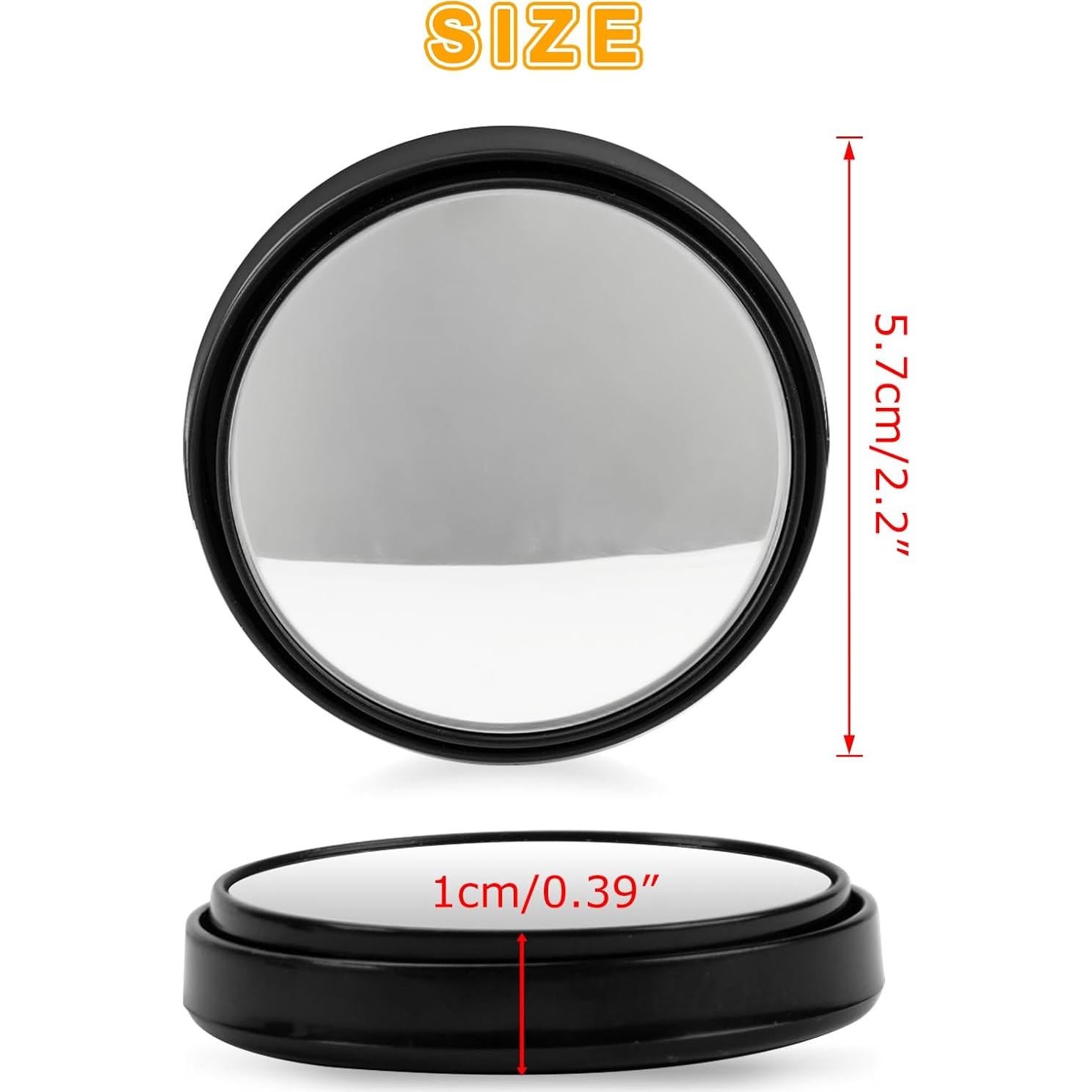 Espejo Convexo Redondo PSLER 5.1 cm con Marco para Coche