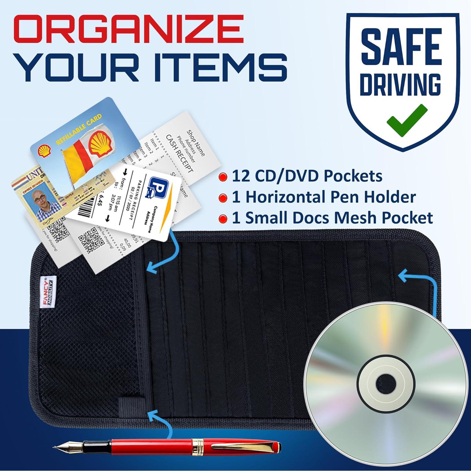 Soporte para CD de coche Fancy Mobility - Organizador 12 CDs