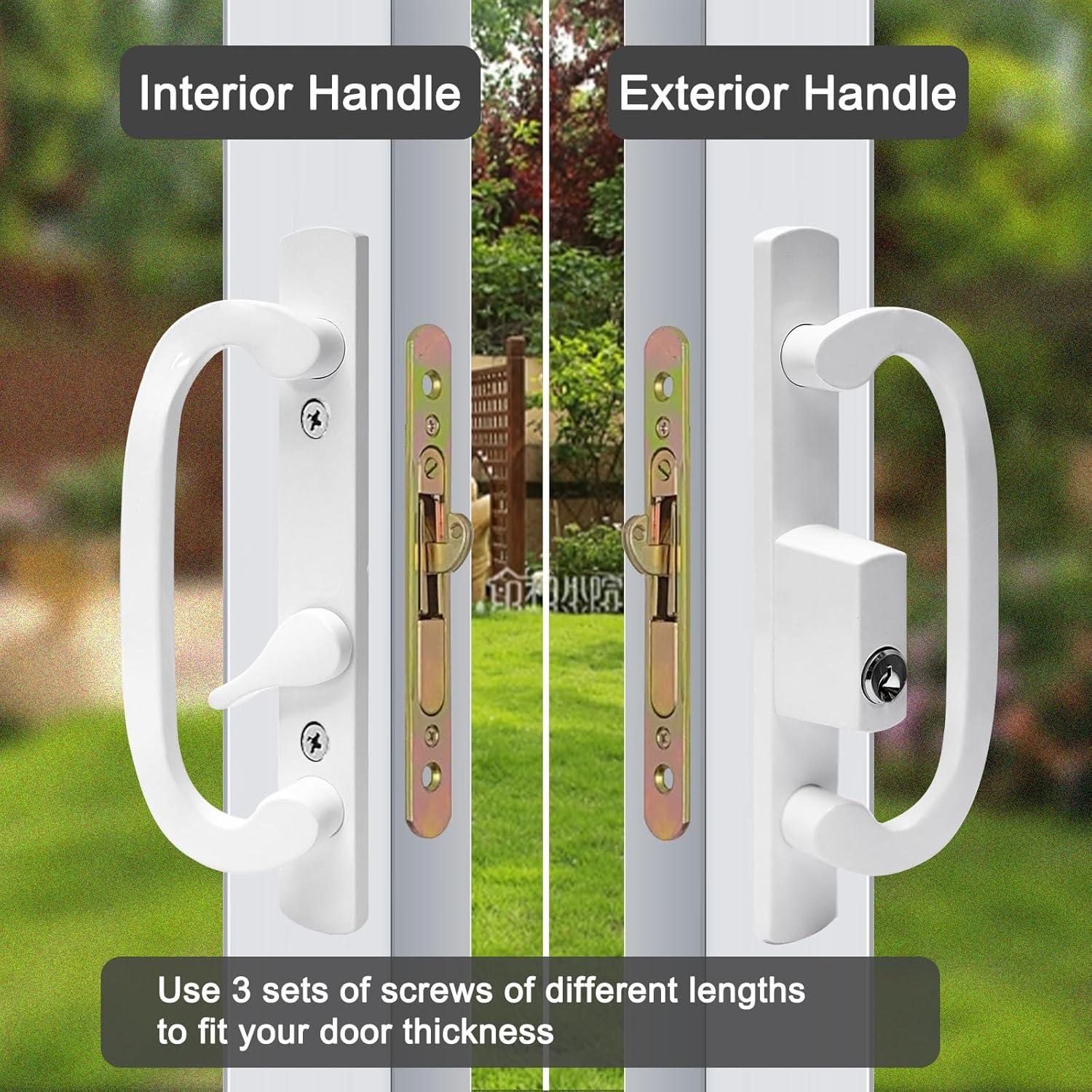 Manija de Puerta Deslizante LWZH Blanca con Llave Ajustable