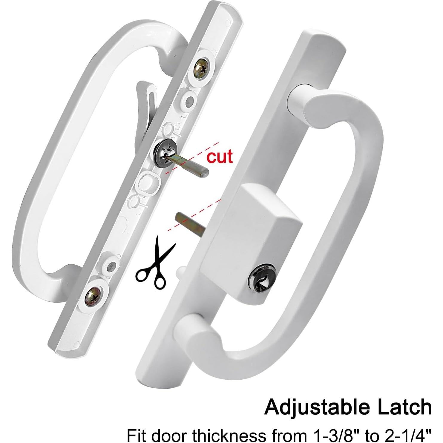 Manija de Puerta Deslizante LWZH Blanca con Llave Ajustable