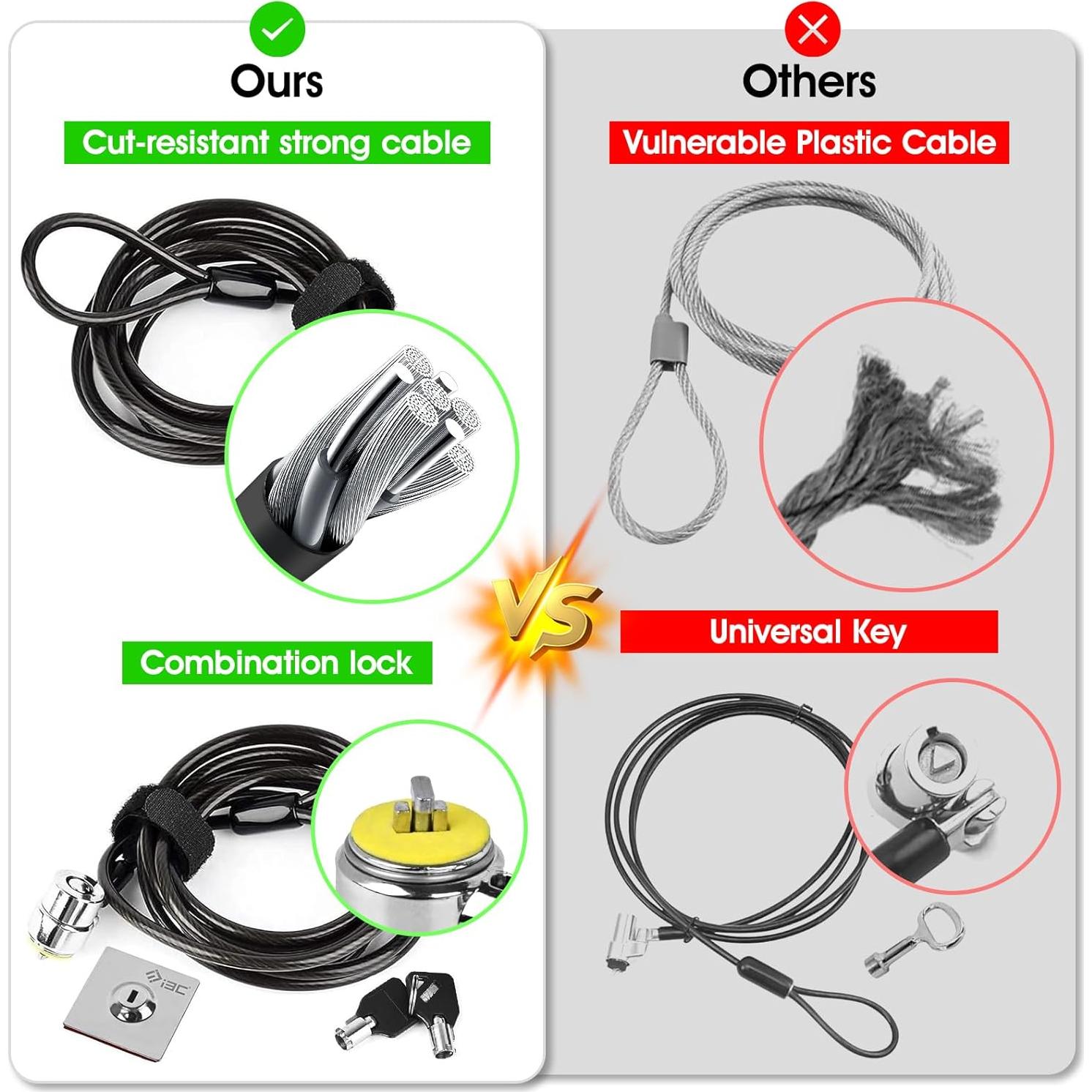 Candado de Cable Antirrobo I3C para Laptop y Tabletas