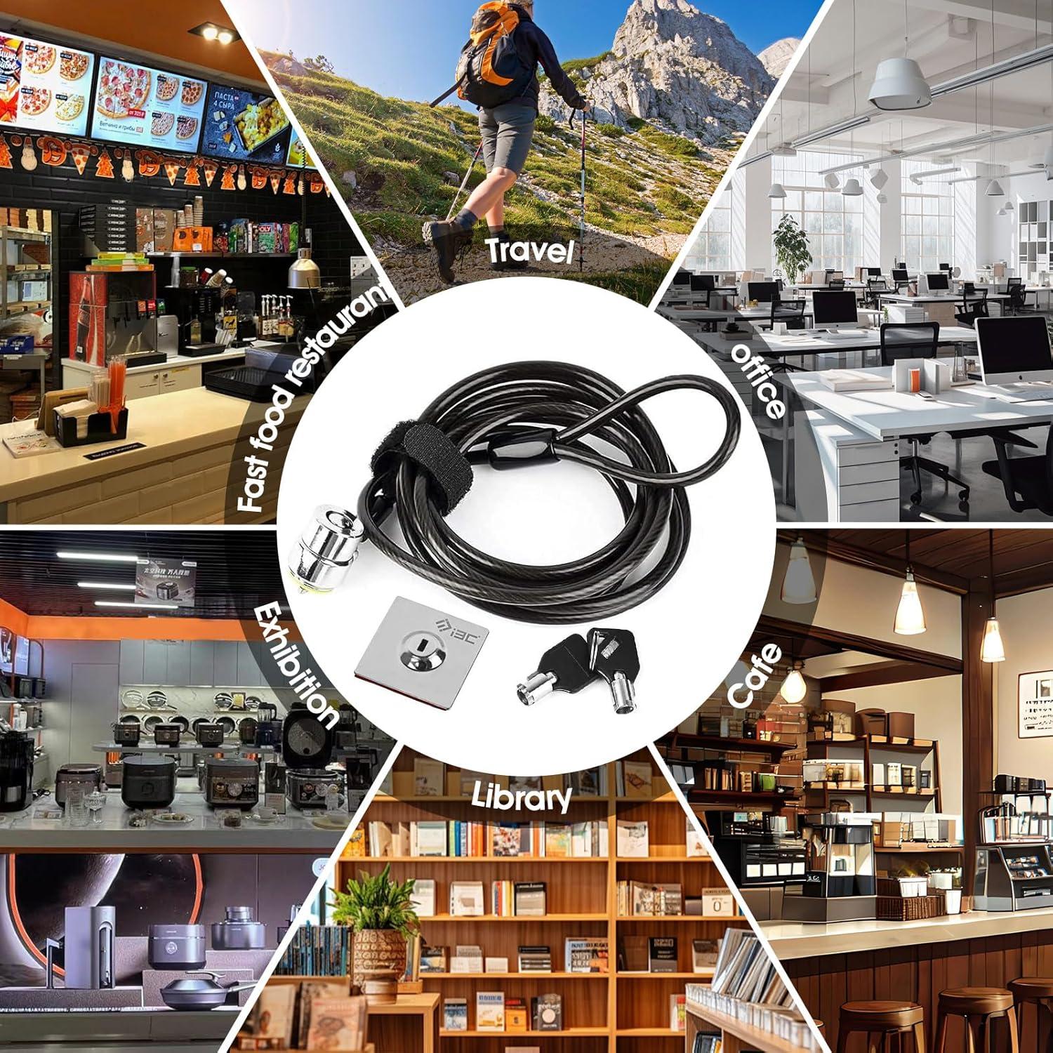 Candado de Cable Antirrobo I3C para Laptop y Tabletas