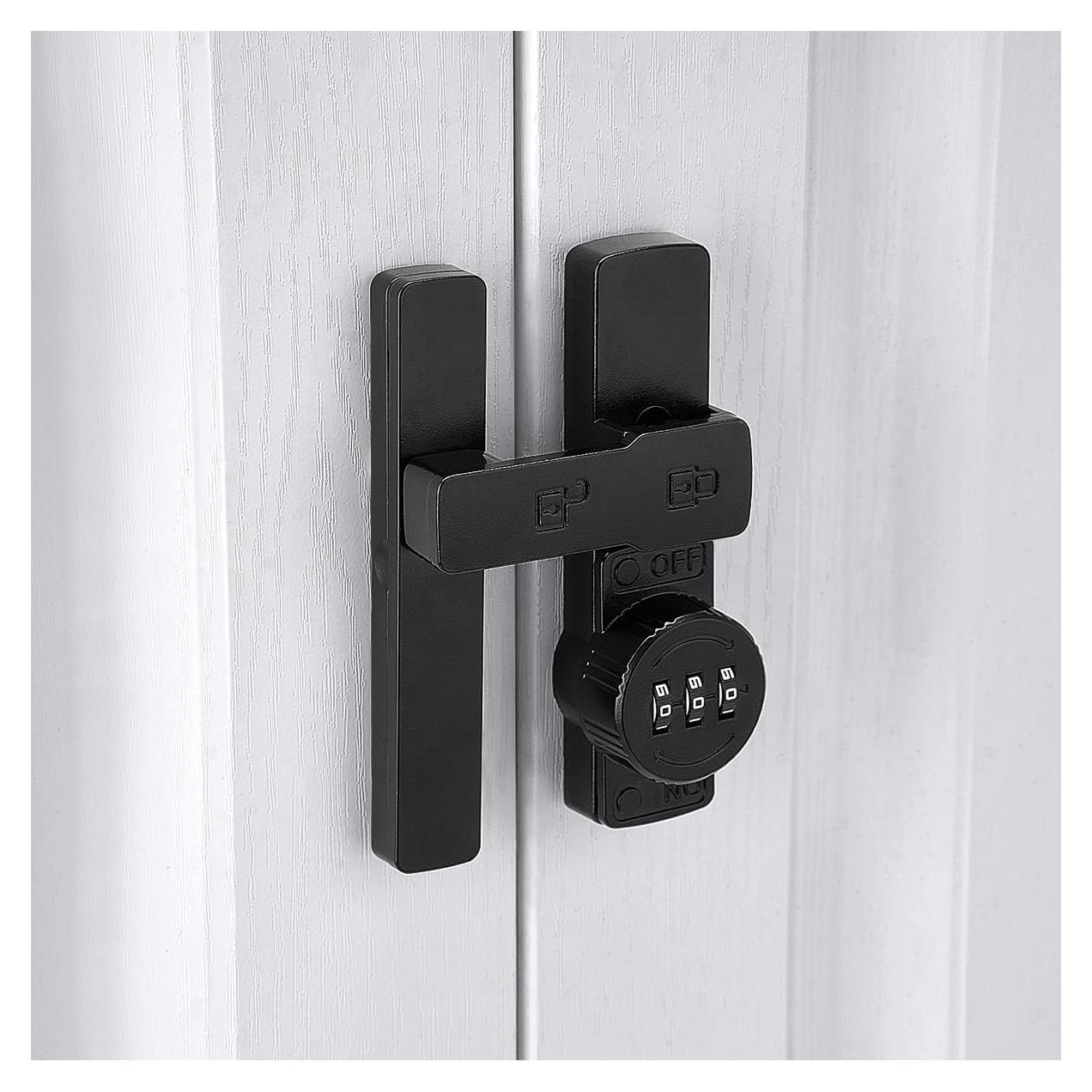 Cerradura de puerta de granero INIRET mecánica 180° negra