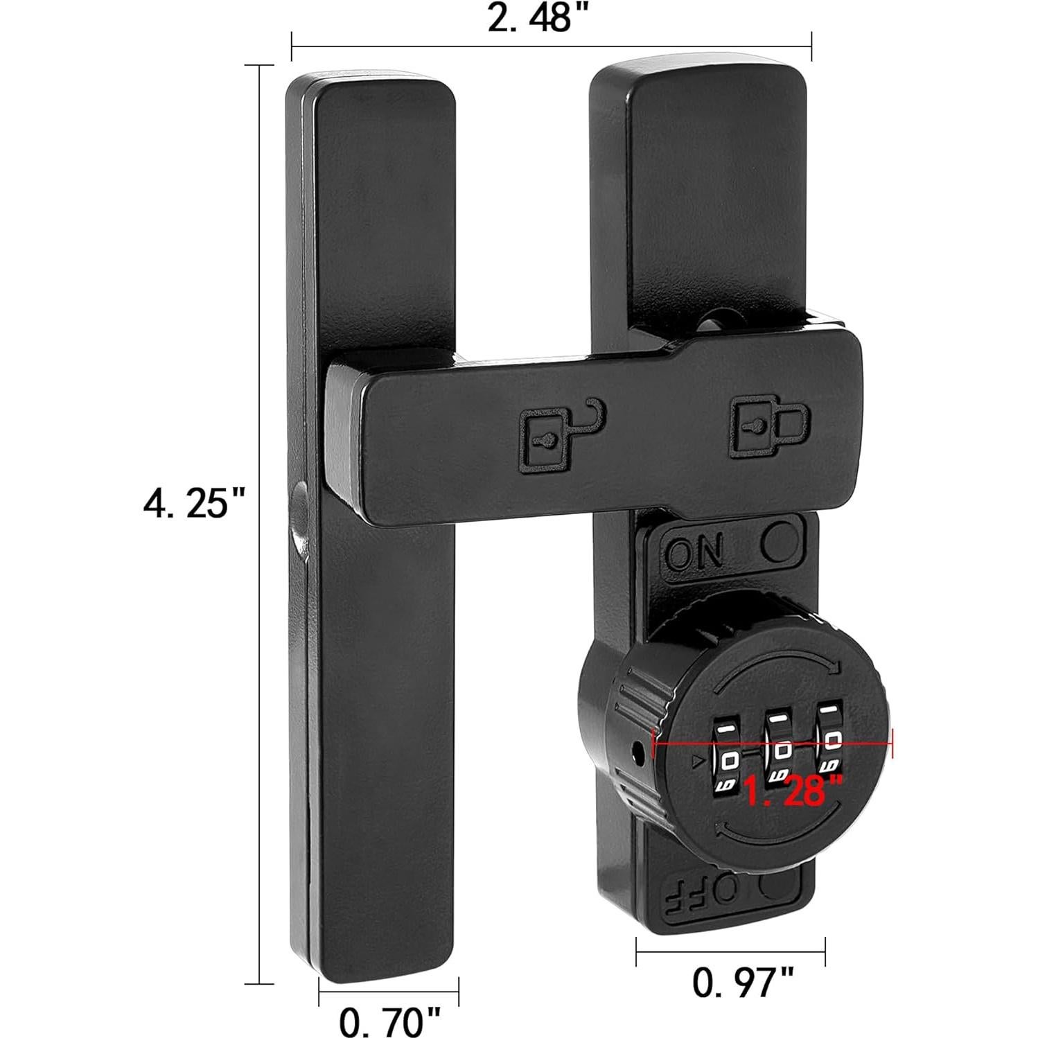 Cerradura de puerta de granero INIRET mecánica 180° negra