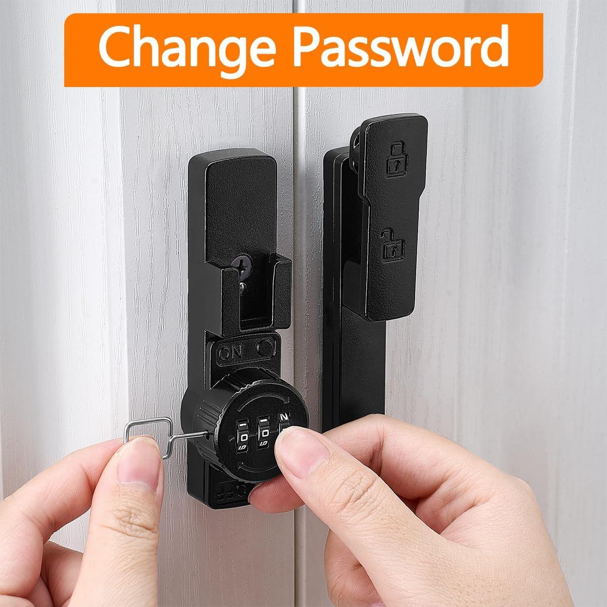 Cerradura de puerta de granero INIRET mecánica 180° negra