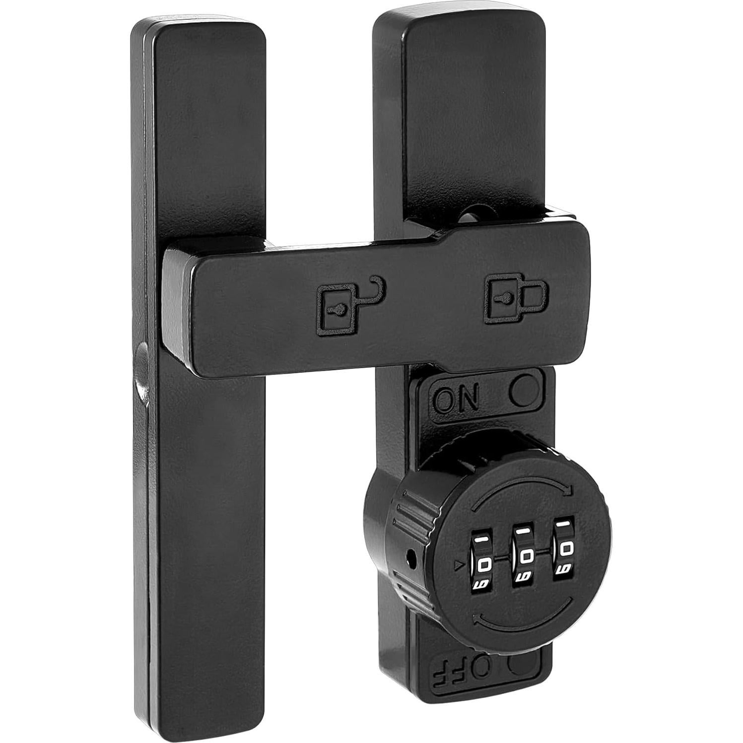 Cerradura de puerta de granero INIRET mecánica 180° negra