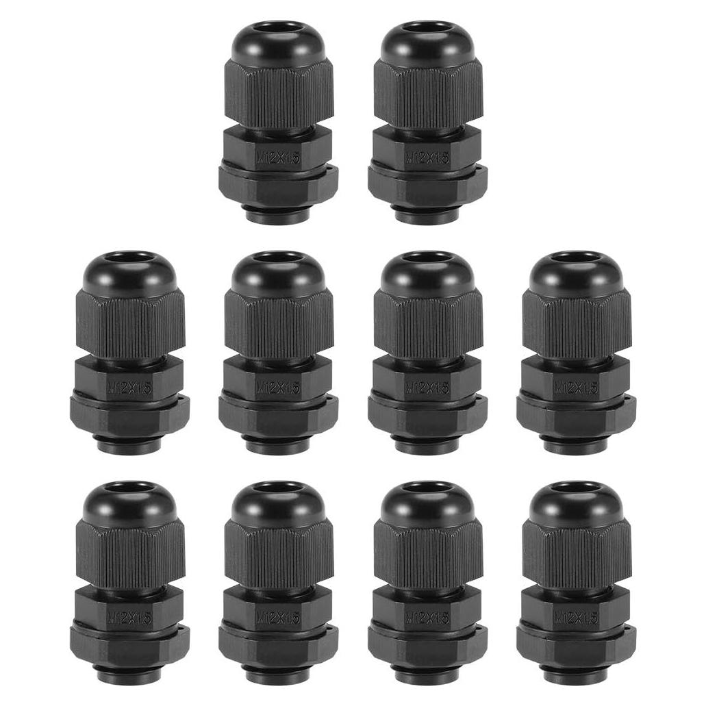 Conector de Cable M12x1.5 uxcell Nylon Impermeable 10pcs