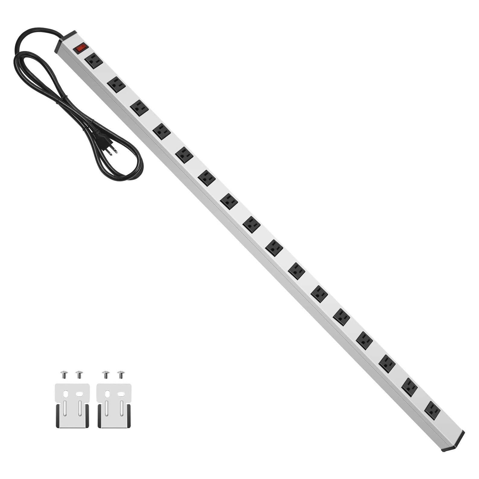 Regleta de Metal JUNNUJ 16 Salidas 1.22m 15A Plata