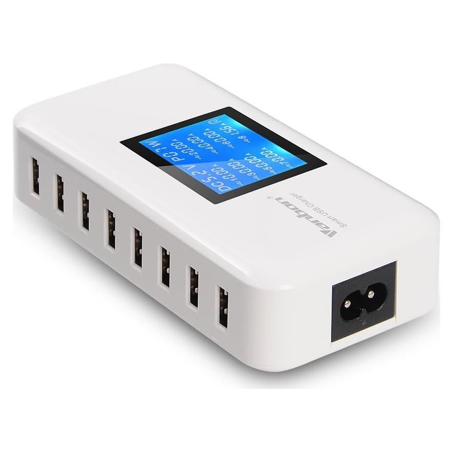 Cargador de pared USB 60W TEKA 8 puertos con pantalla LCD