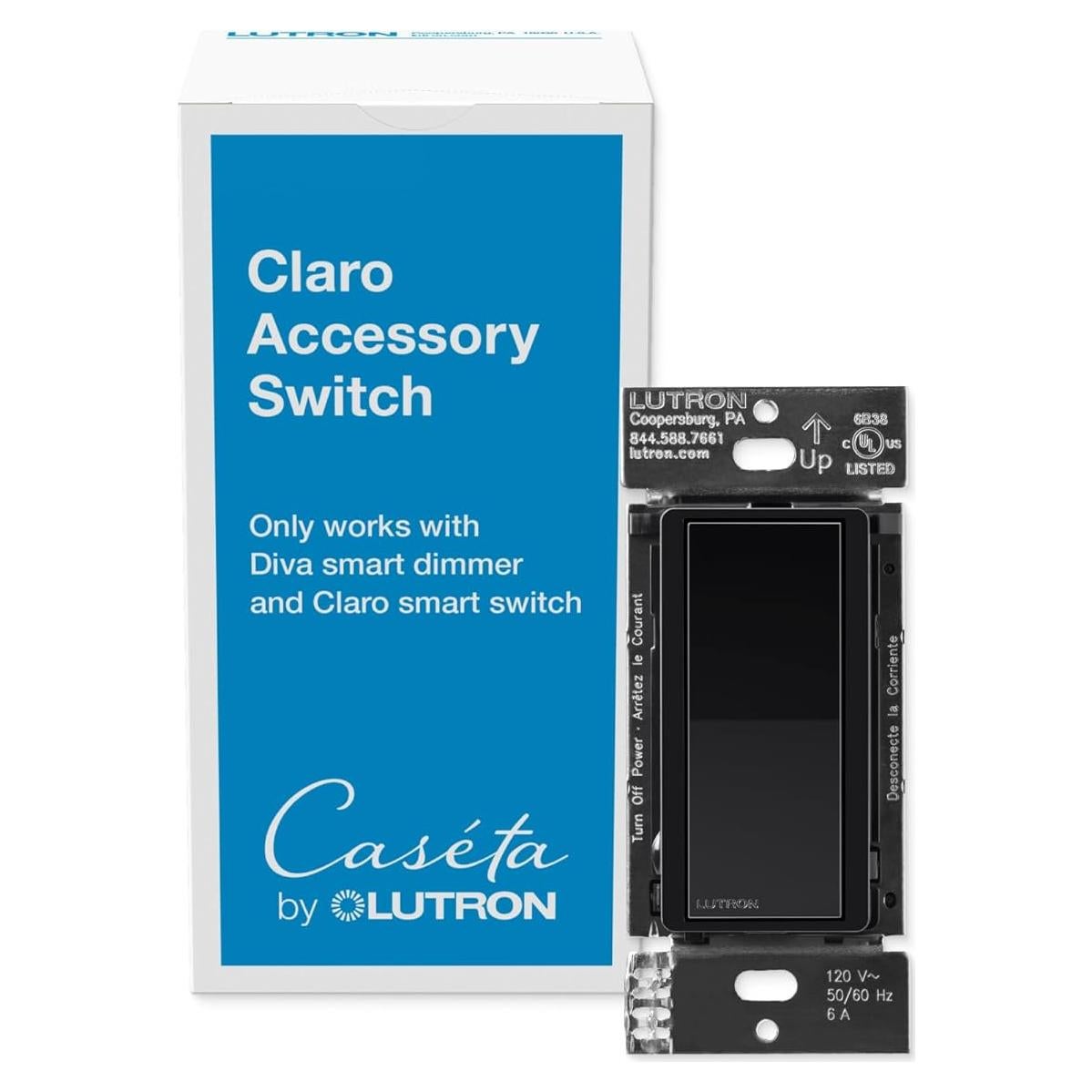 Interruptor Accesorio Inteligente Claro Lutron DVRF-AS-BL Negro