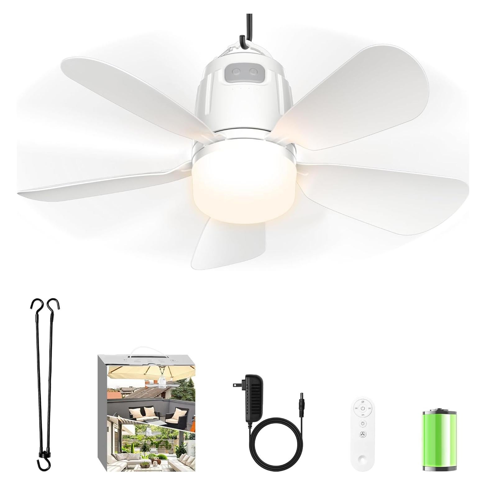 Ventilador de Techo Portátil Gliztech 20'' Recargable 20000mAh