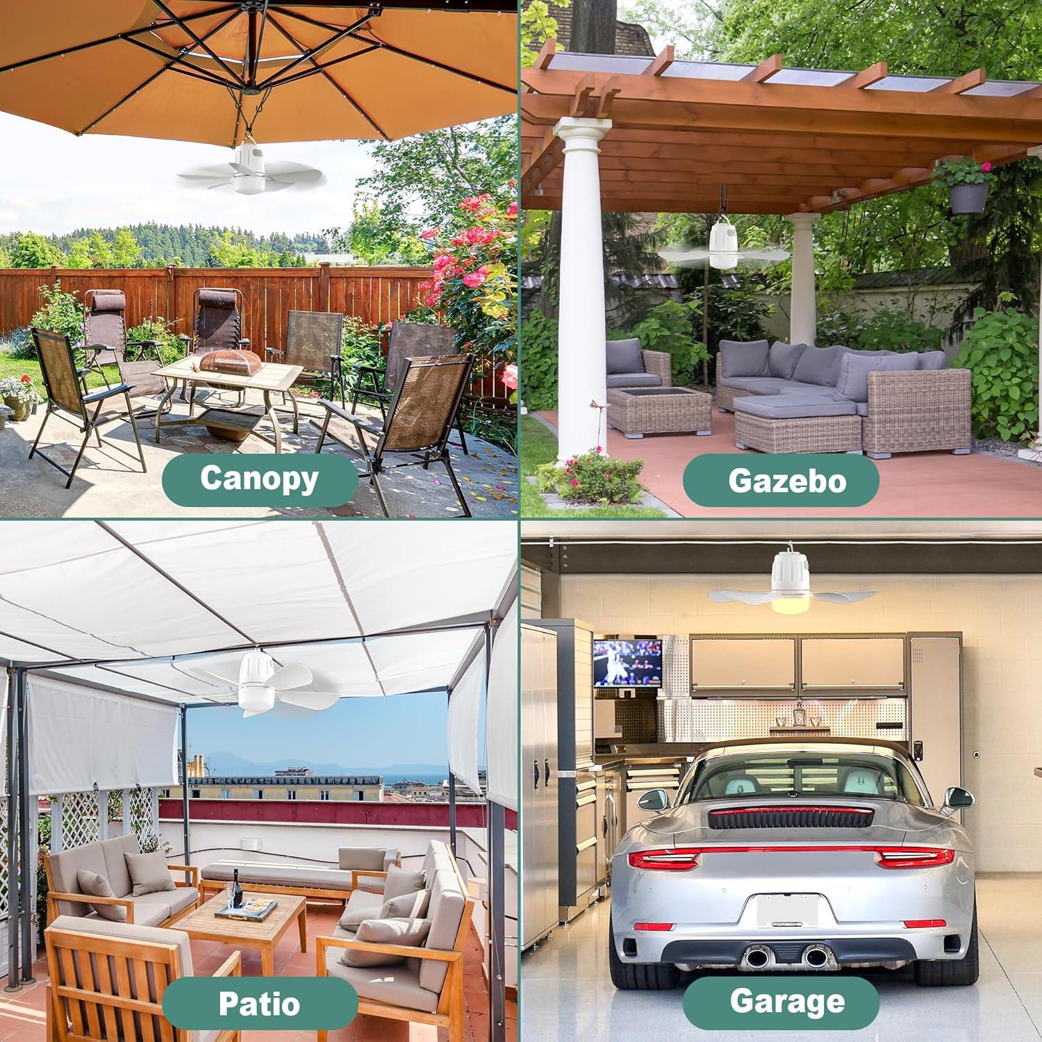 Ventilador de Techo Portátil Gliztech 20'' Recargable 20000mAh