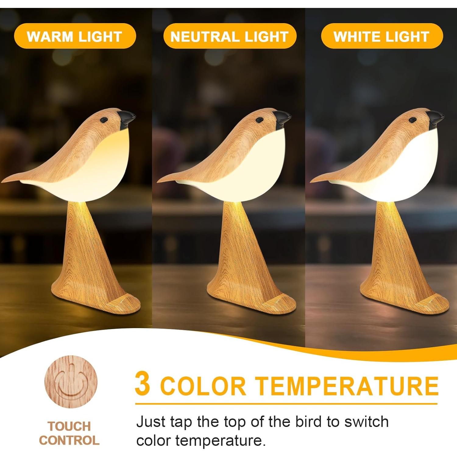 Lámpara de Mesa Deogos BirdLamp Táctil Recargable 3 Niveles