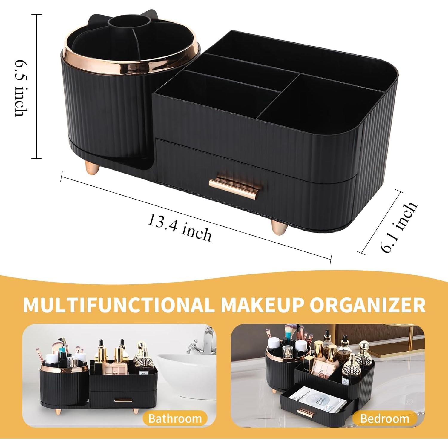 Organizador de Maquillaje Zufudo 3016 Negro Rotatorio 360°