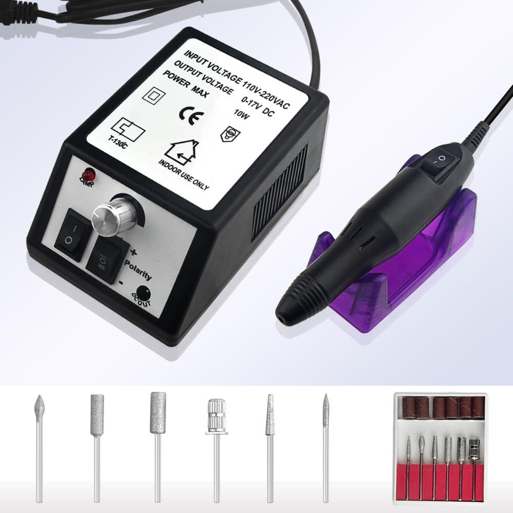 Taladro de Uñas Eléctrico Profesional JINGYUTAI con 206 Piezas