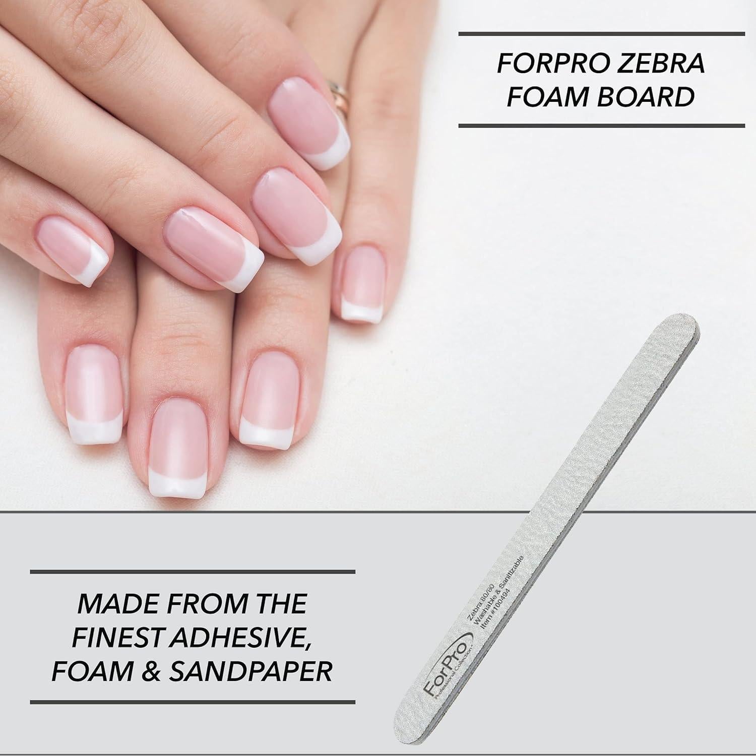 Limas de Uñas Doble Cara ForPro 80/80 Grano 17.78 cm - 50 Unidades