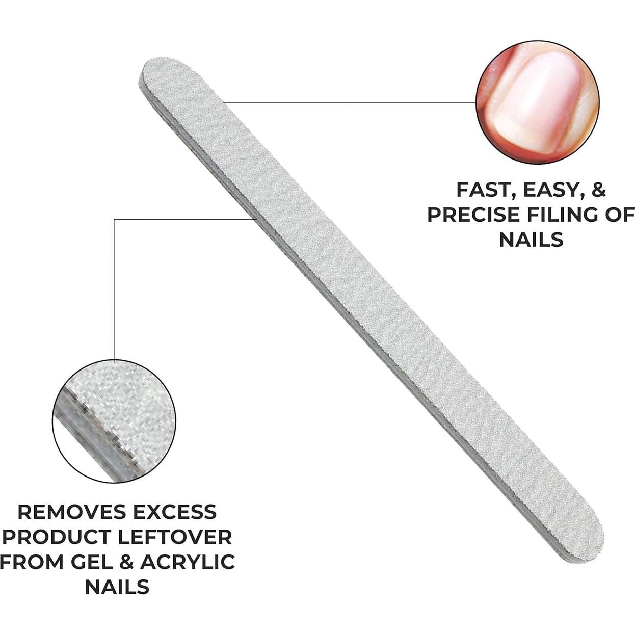 Limas de Uñas Doble Cara ForPro 80/80 Grano 17.78 cm - 50 Unidades