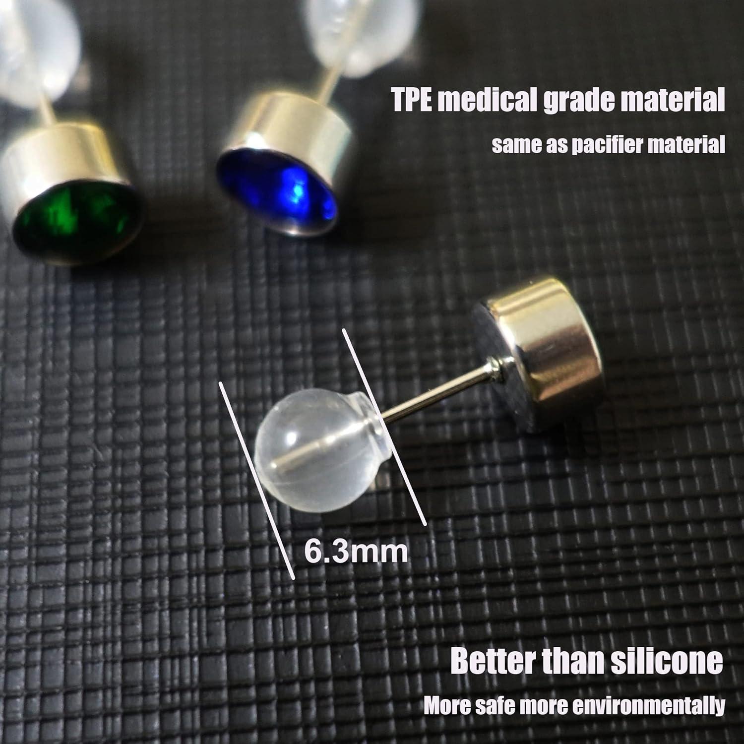 Respaldos de Aretes OwlkOrmy 30Pcs TPE Impermeables 0.63cm