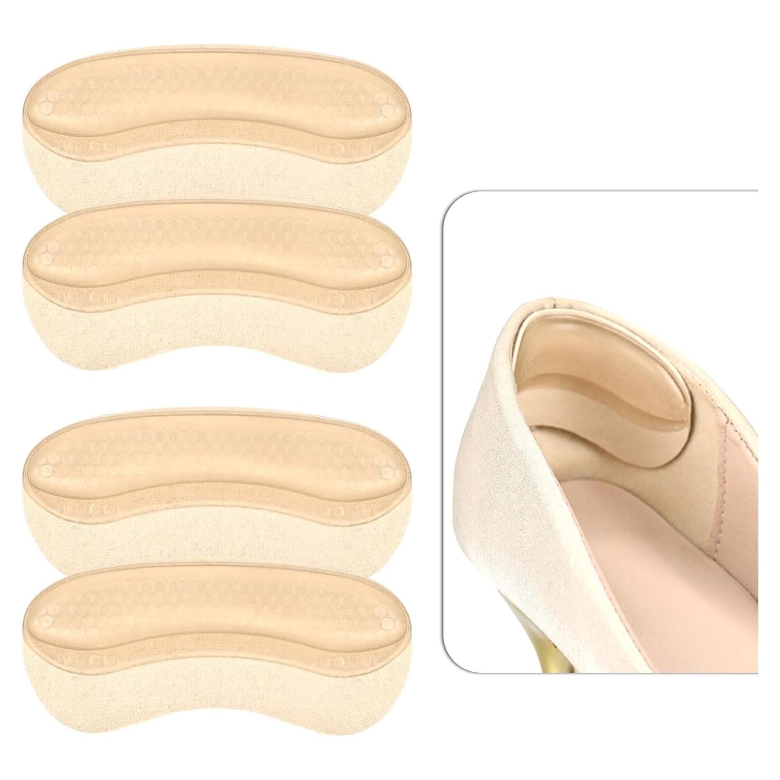 4 Almohadillas de Talón de Gel PESIAKOME Antideslizantes Beige