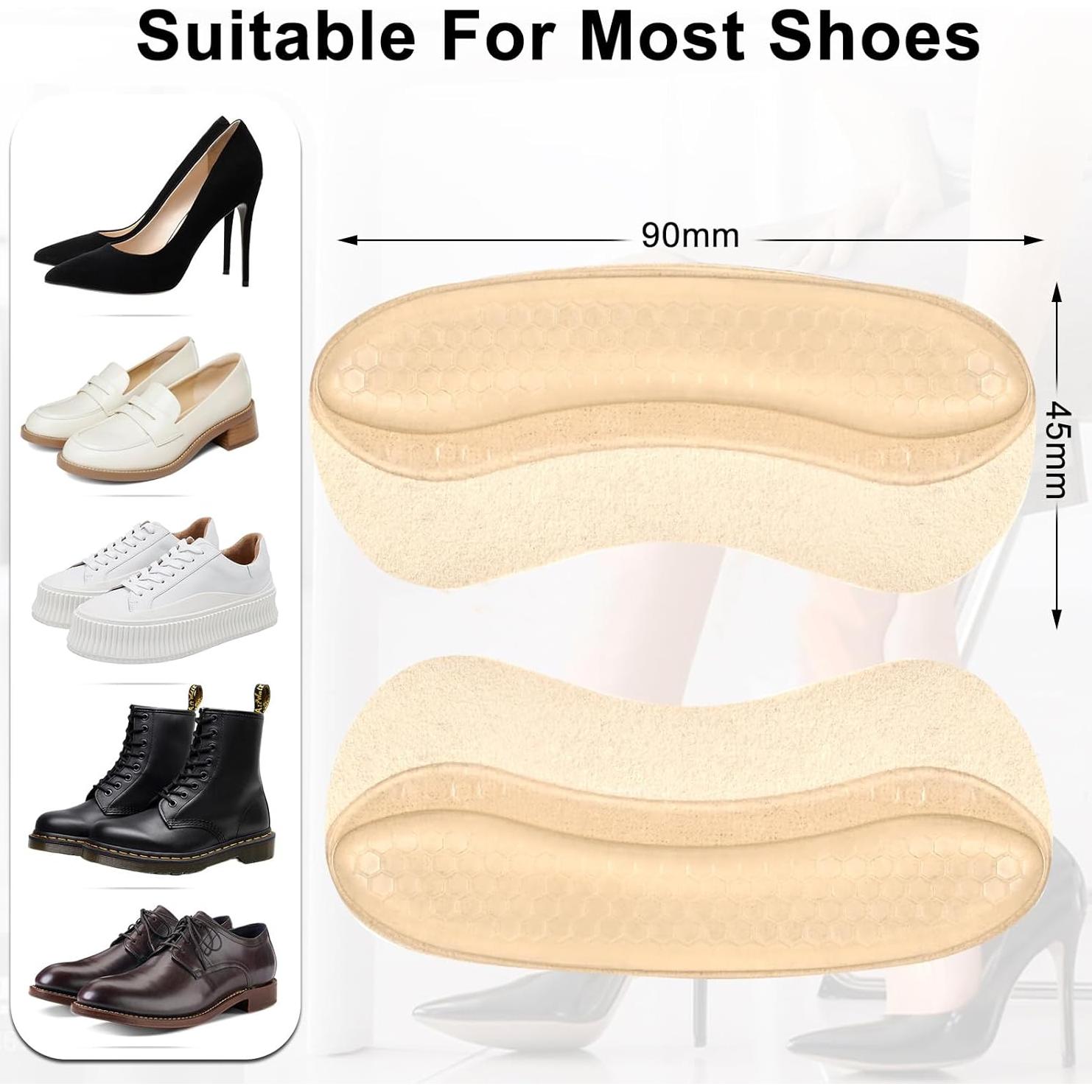 4 Almohadillas de Talón de Gel PESIAKOME Antideslizantes Beige