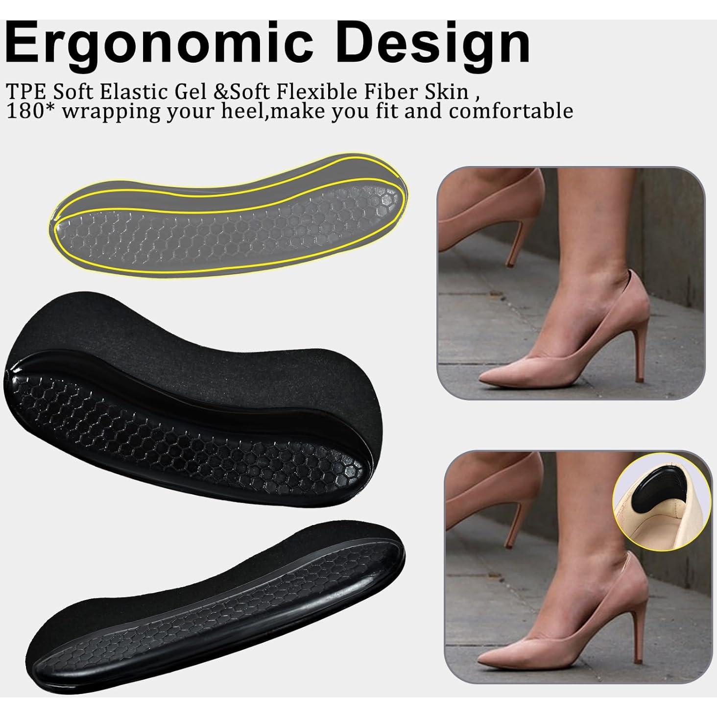 4 Almohadillas de Talón de Gel PESIAKOME Antideslizantes Beige