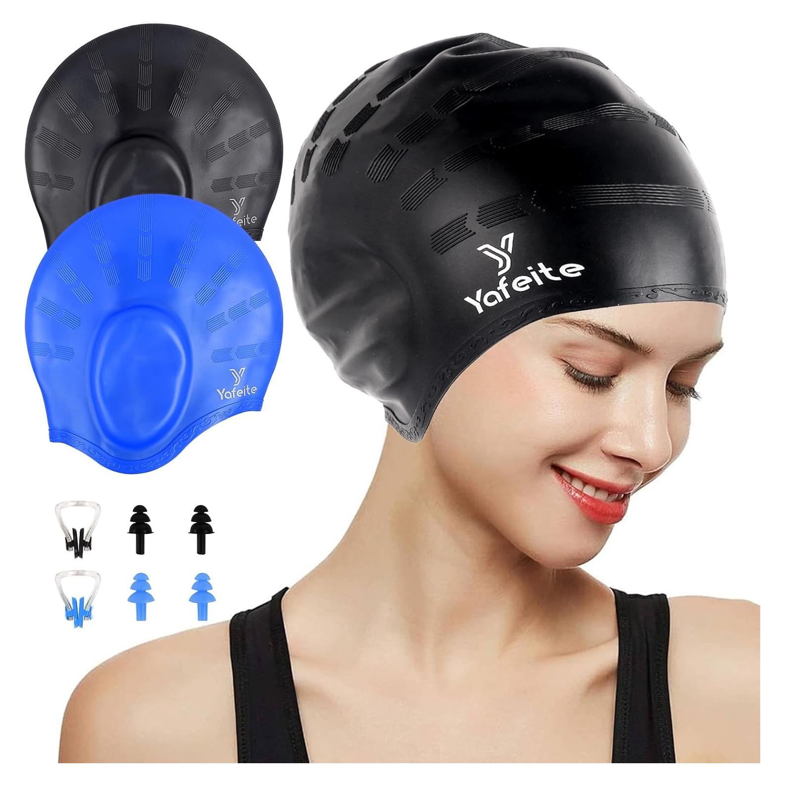 Gorro de natación Yafeite unisex de silicona con protección 3D