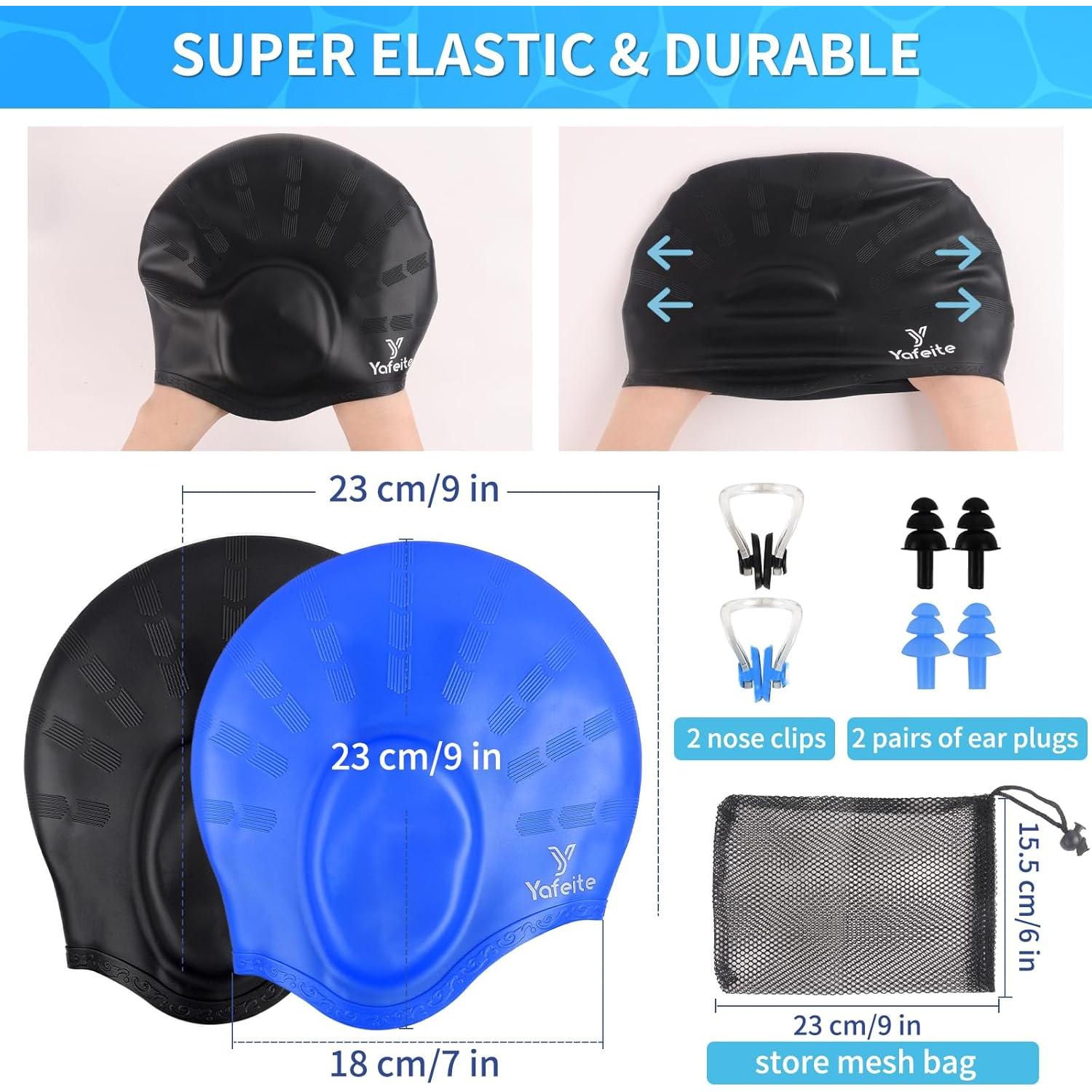 Gorro de natación Yafeite unisex de silicona con protección 3D