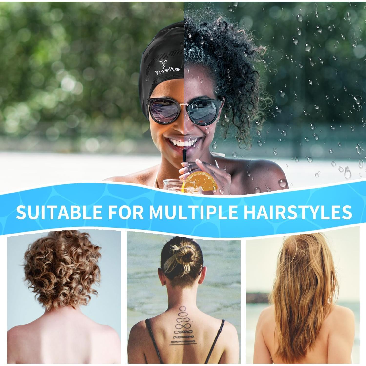 Gorro de natación Yafeite unisex de silicona con protección 3D