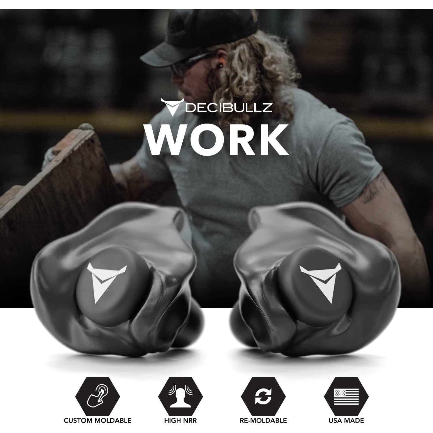 Tapones para Oídos Moldes Decibullz 31dB NRR Negro