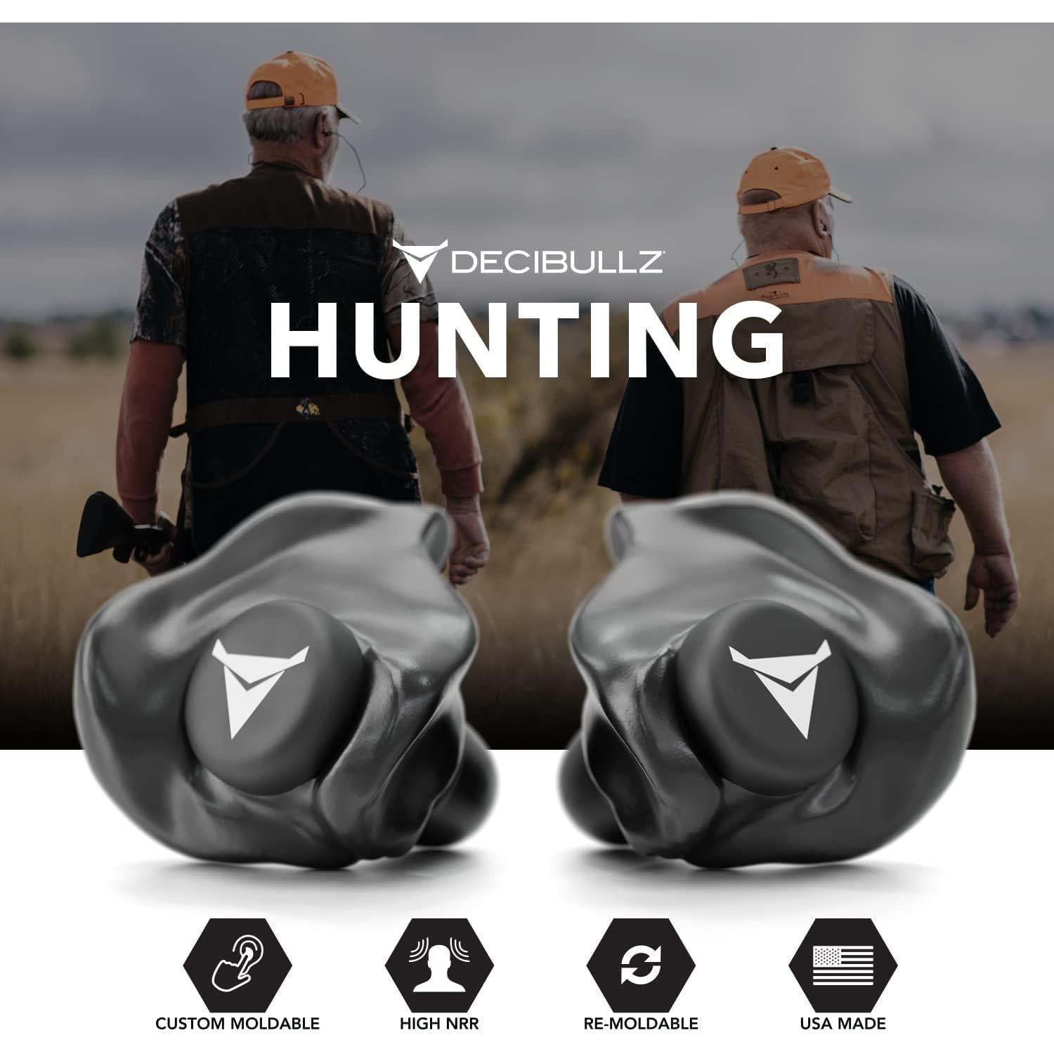 Tapones para Oídos Moldes Decibullz 31dB NRR Negro